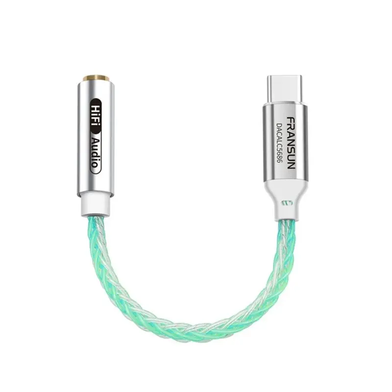 USB-C To 3.5Mm Digital Audio Adapter ALC5686 Audio Interface Green
