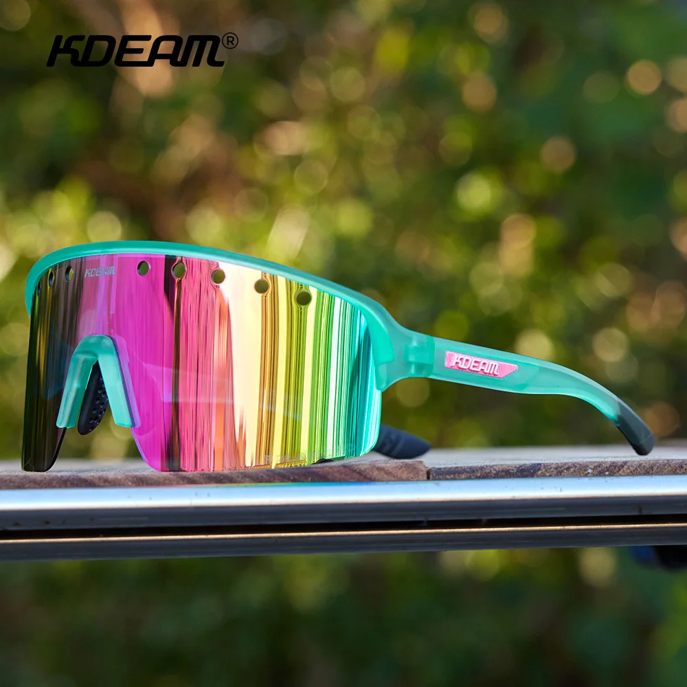 KDEAM Men's Polarized Cycling Sunglasses Air-Through-Holes Design Myopia Frame Included TR90 Riding Glasses