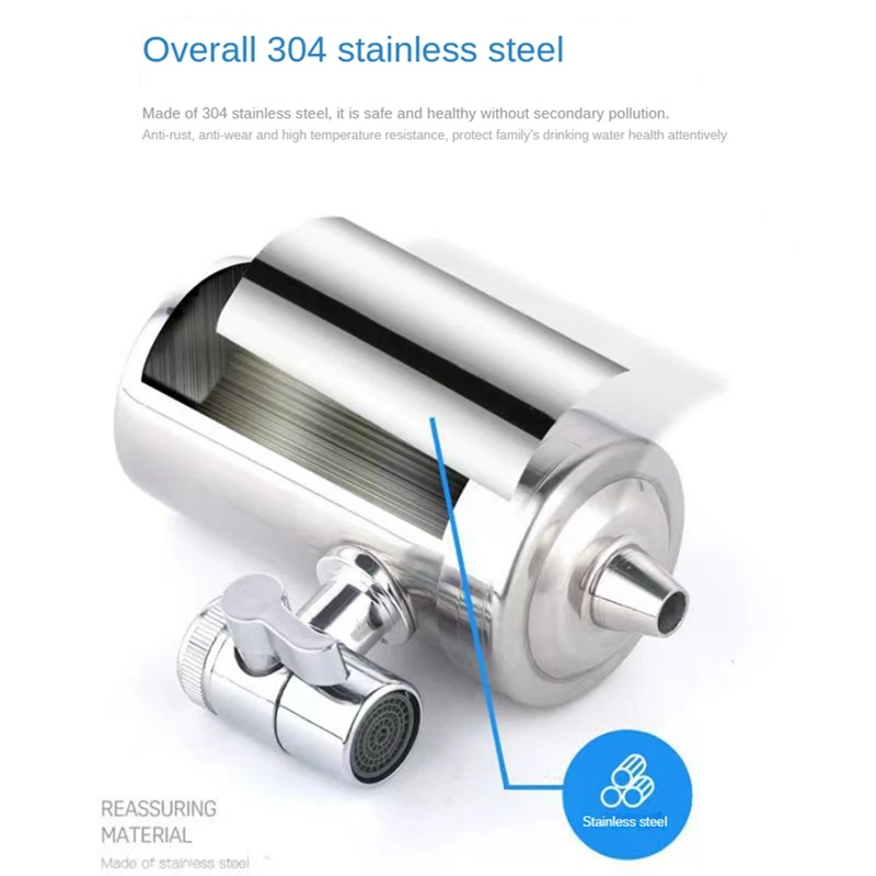 Stainless Steel Faucets Water Purifier Household Tap Water Direct Drinking Kitchen Water Filter Remove Water Pollutants Durable