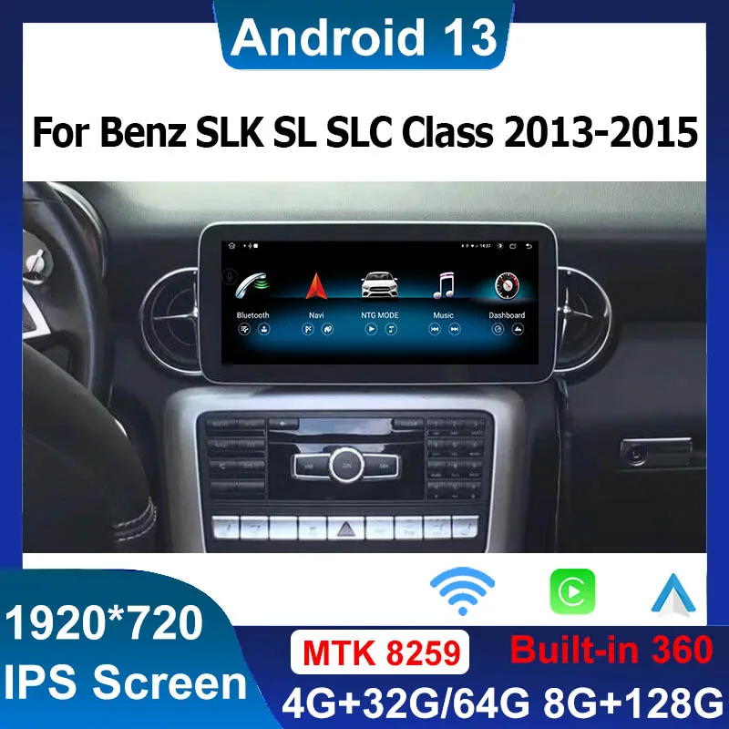 

For Mercedes Benz SL W203 SLK SLC W197 2013 2016 Android 13 Car Radio GPS Navigation Auto Stereo CarPlay Multimedia Playe Screen