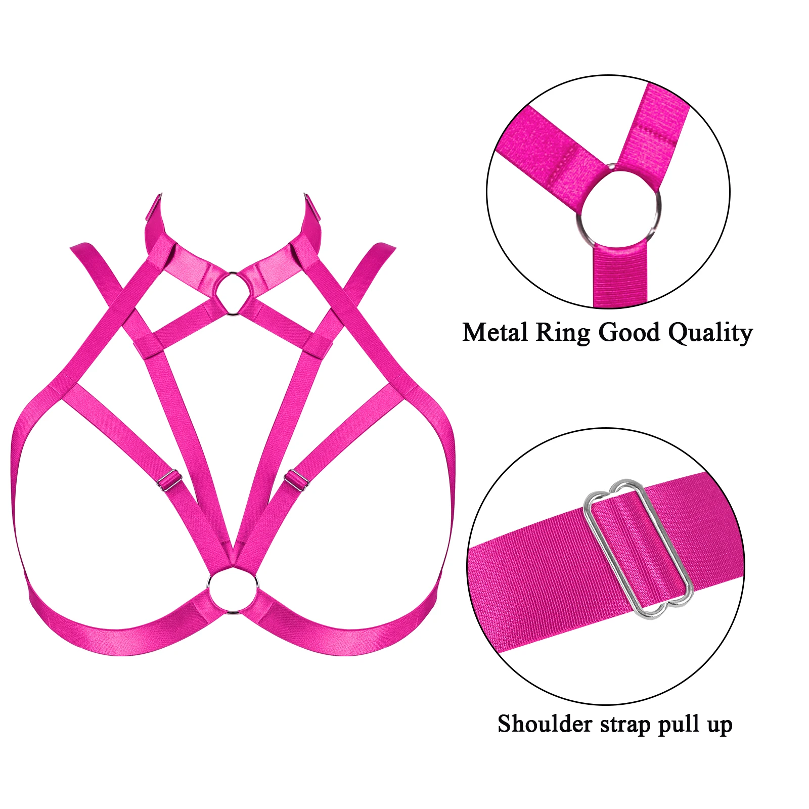 Multicolor Adjustable Size Women Body Cage Top Bra Sexy Lingerie Underwear Bondage Body Cage Goth Elastic Body Harness Belt