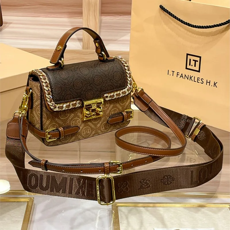 Women's Handbag Light Luxury Brand Handbag New 2024 Autumn/Winter High Grade Genuine Leather Shoulder Bag Designer Crossbody Bag