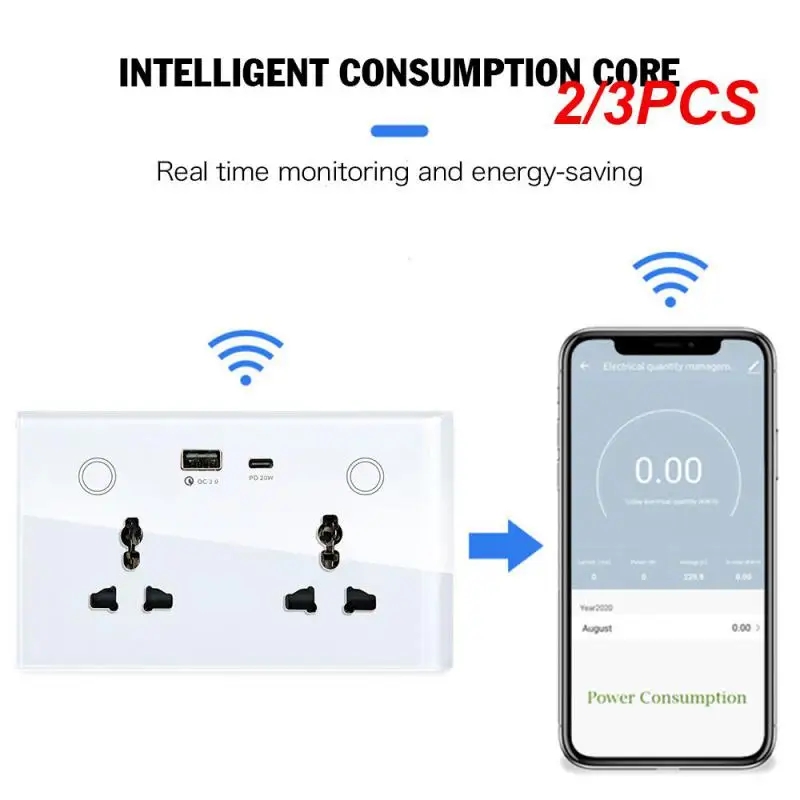 

Wifi / Smart USB Wall Socket Wireless UK Plug With Power Monitor Work With Alexa Home Compatibility