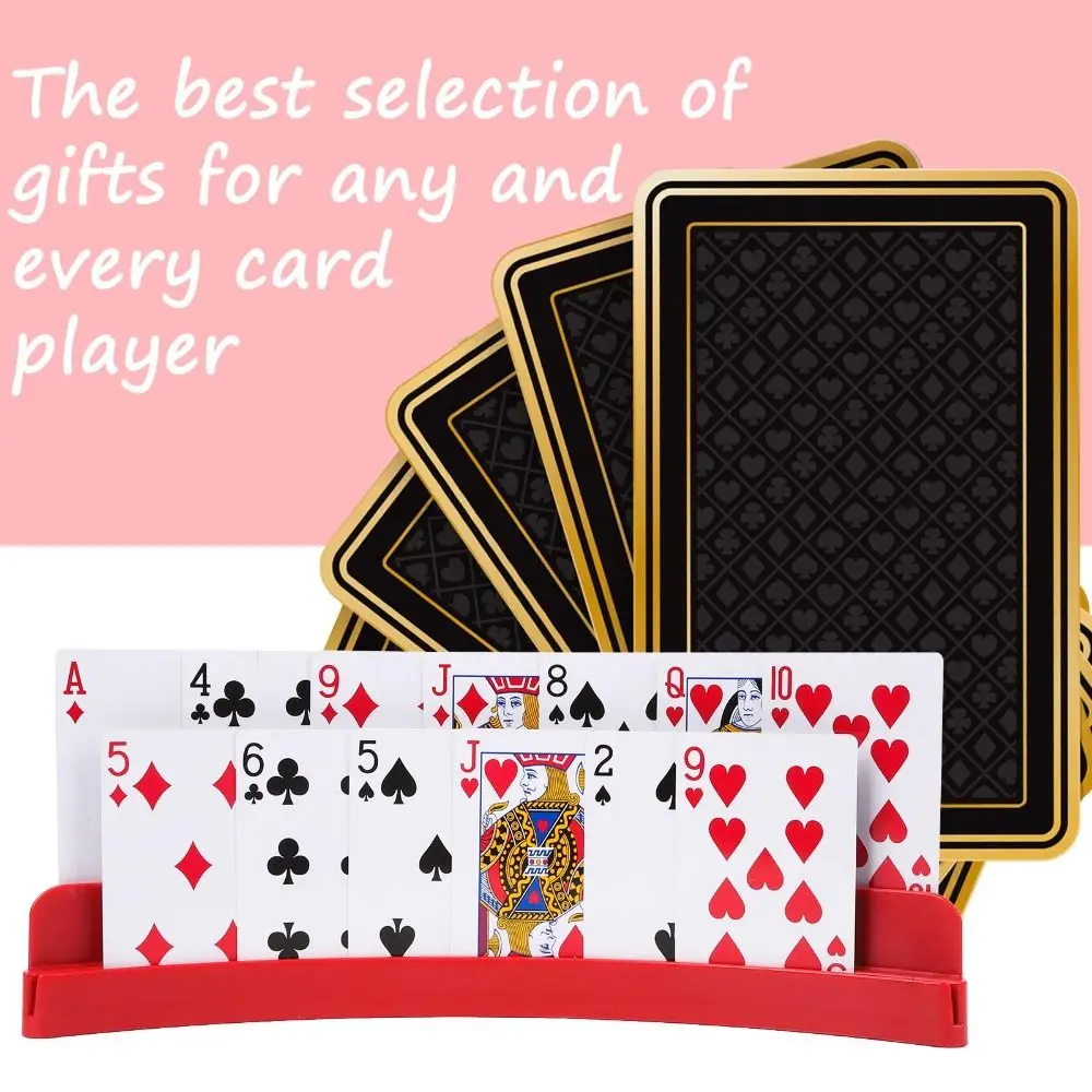 Two-Layer Card Holder ABS Expandable Playing Cards Holders Portable Multi-Functional Expandable Card Holder