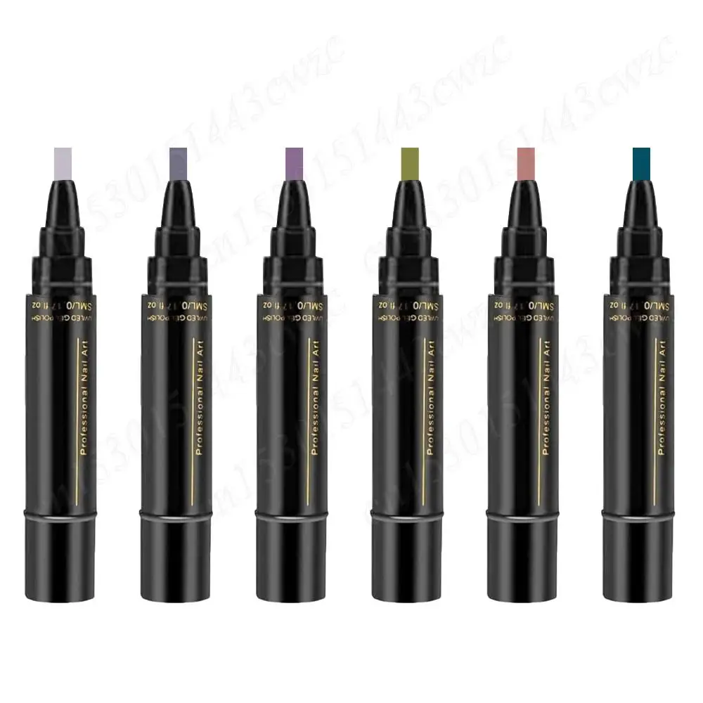 

Легкая ручка для лака для ногтей, 6 цветов в наборе, цветные ручки для лака для ногтей 3 в 1, быстросохнущая ручка для лака для ногтей для ногтей своими руками в домашних условиях