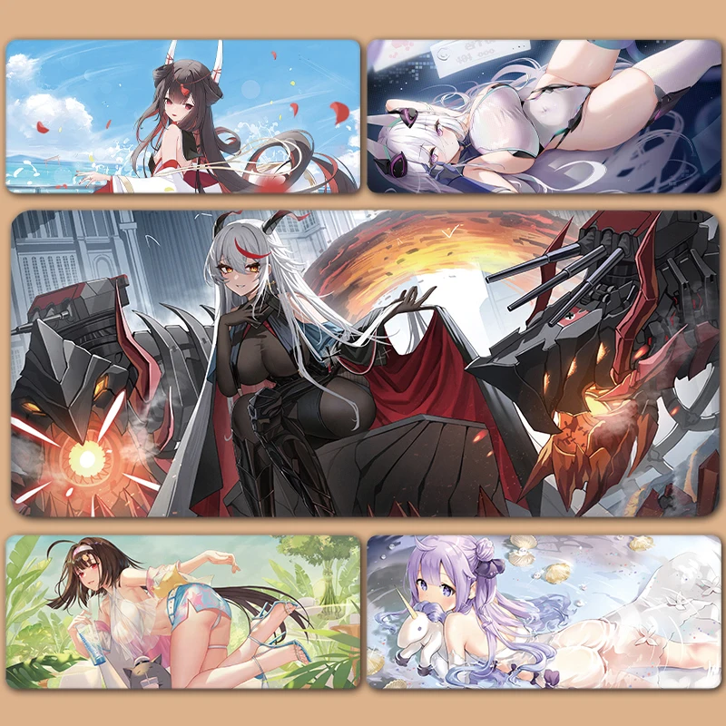 Azur Lane Hindenburg New Jersey Musashi Shinano Noshiro Agir Unzen Kearsarge XXL Large Mousepad Keyboard Pad  Mouse Pad