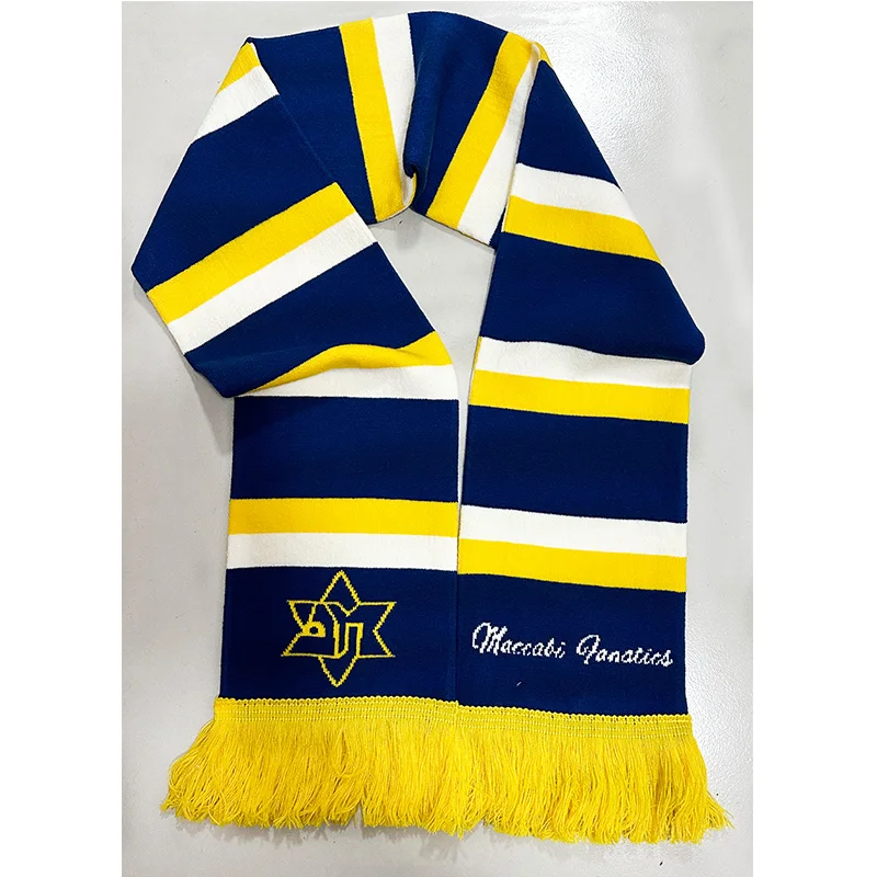 

145*18 cm Size Maccabi Fanatics Scarf for Fans Double-faced Knitted TL027