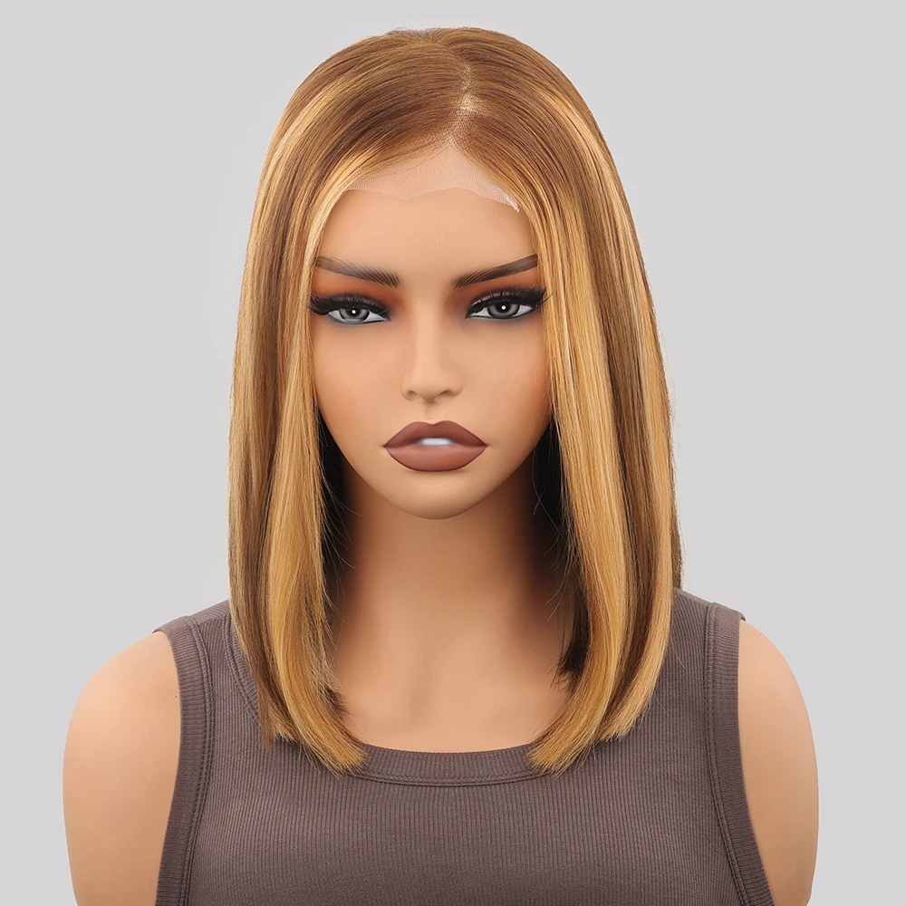 300% Bone Straight 4/27 Highlight Short Bob Wigs 99J Burgundy Glueless Wig Ready To Wear 5x5 Elastic Drawstring Lace Closure Wig