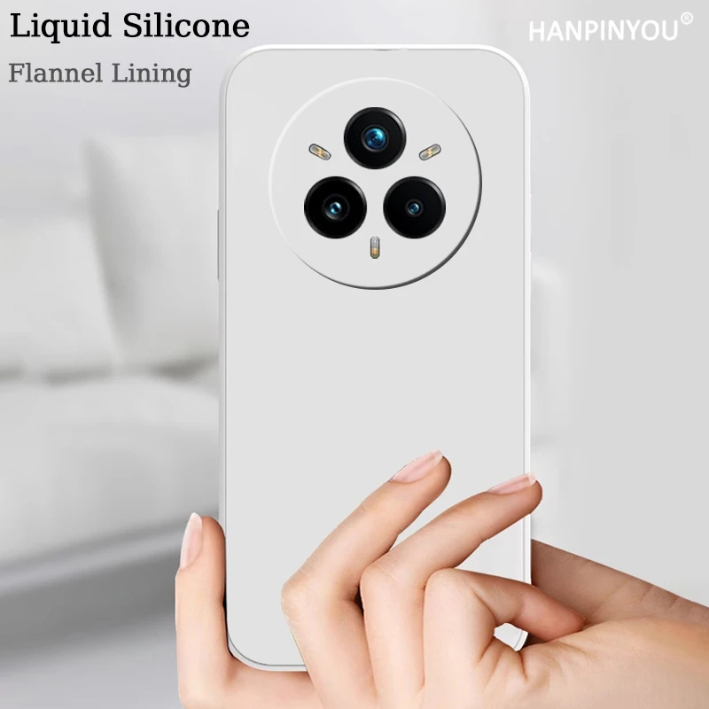 Original Flüssigsilikon-Handyhülle für Realme 14 Pro Plus Realme 13 12 Pro+, stoßfestes Flanellfutter, gerade Kante, weiche Abdeckung