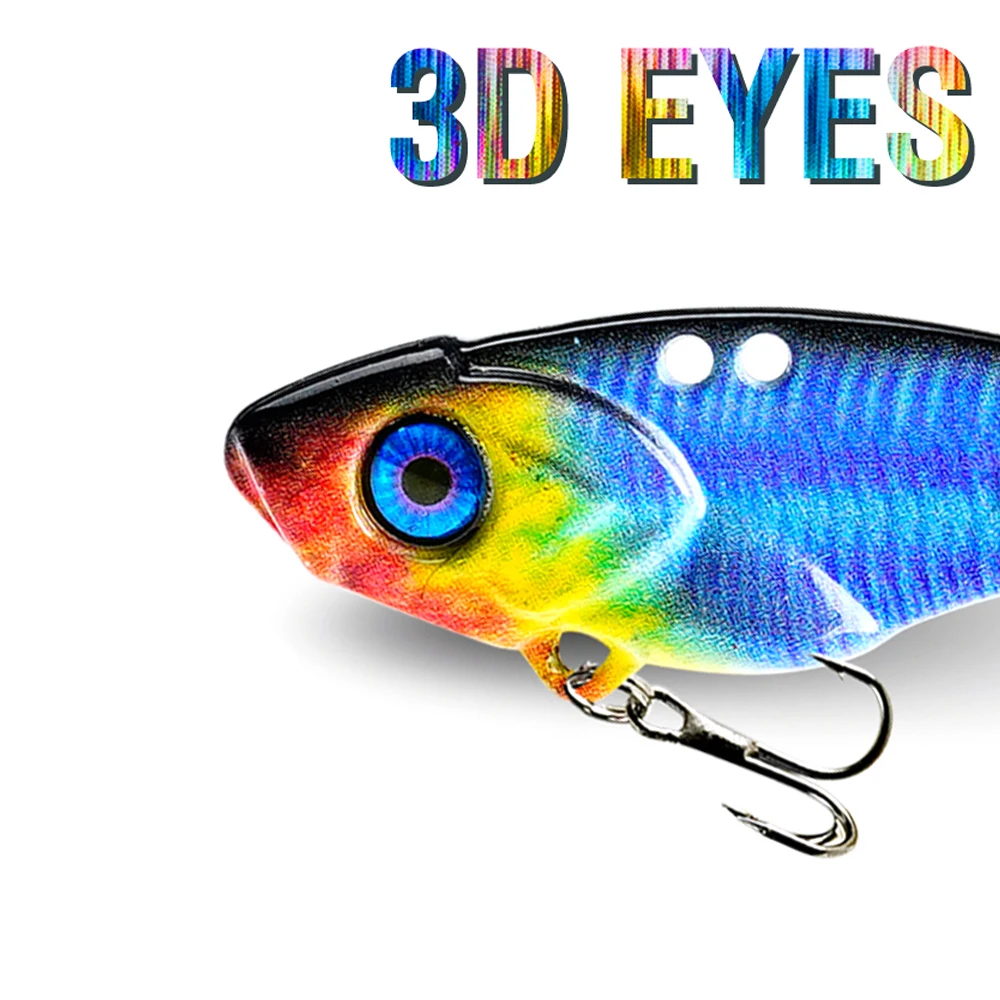 1Pc Metal Sinking Jig 7g/10g/15g Spinner Spoon VIB 3D Printing Casting Lure Artificial Hard Bait For Bass Trout view 3