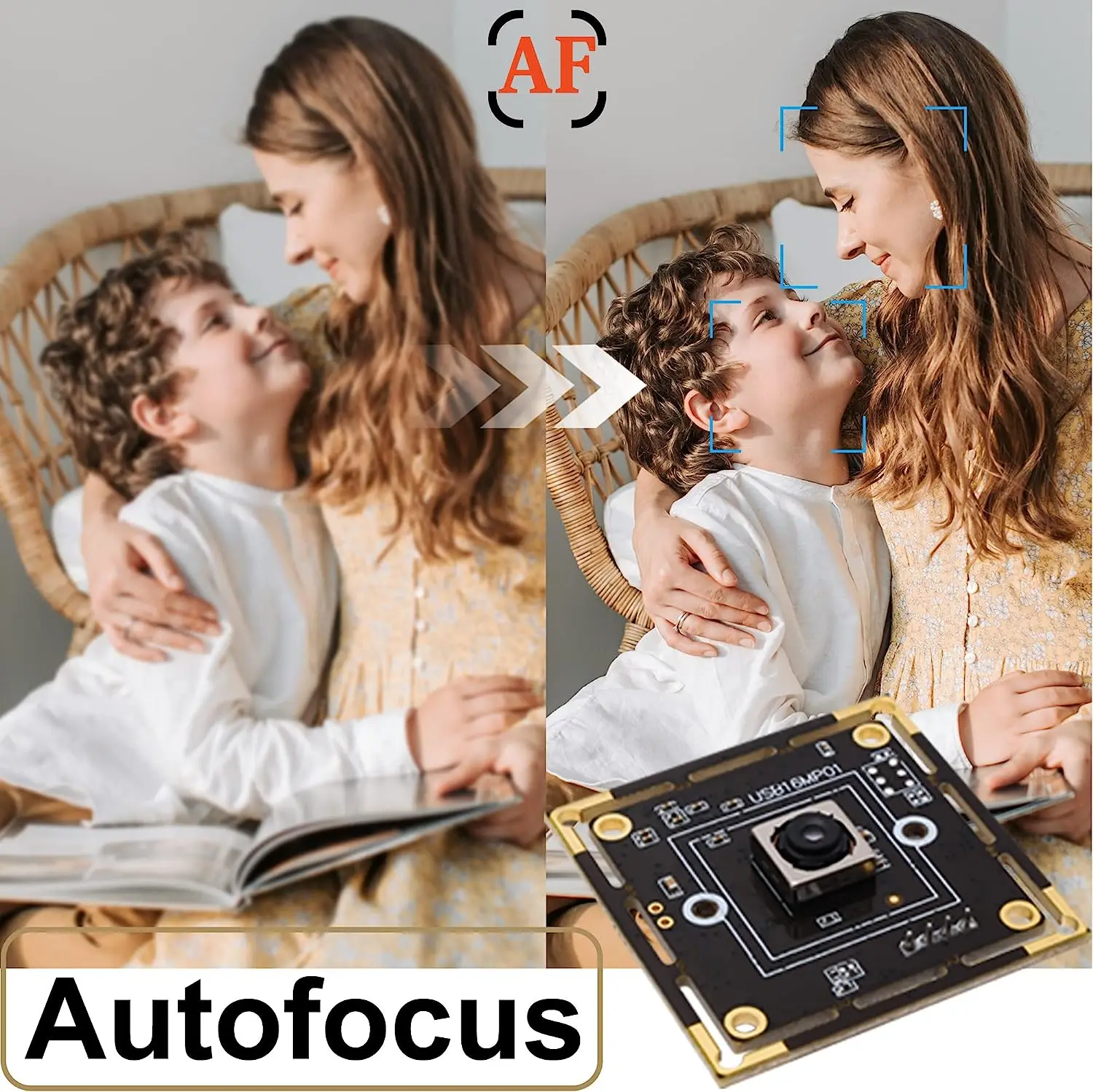16MP AutoFocus USB Camera Module IMX298 AF Webcam With 68 Degree Mini Size Lens for Barcode QR Code Identification Scan