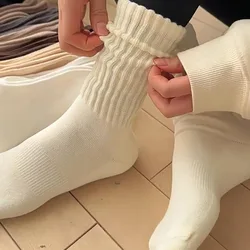 GIMRKOM 여성용 슬라우치 양말 크루 양말 면 100% 고품질 부츠 양말 두꺼운 골지 양말 편안한 스크런치 양말 1켤레