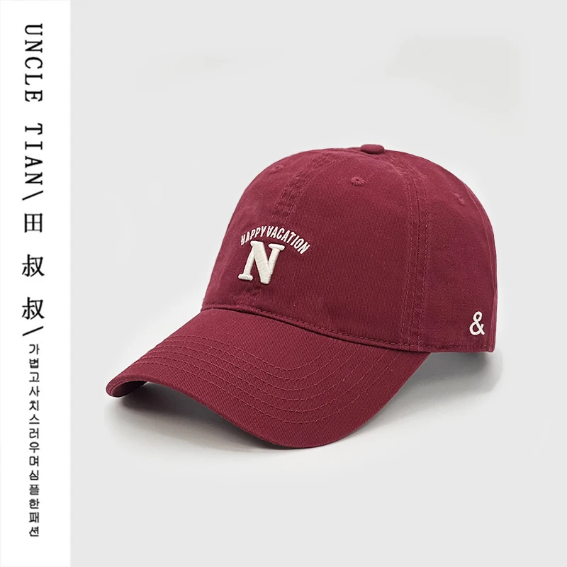 Brown Baseball Cap Women\'s Big Head Face-Looking Little Wild Sports Hat Men\'s Korean-Style Wide Brim Peaked Cap Fashion