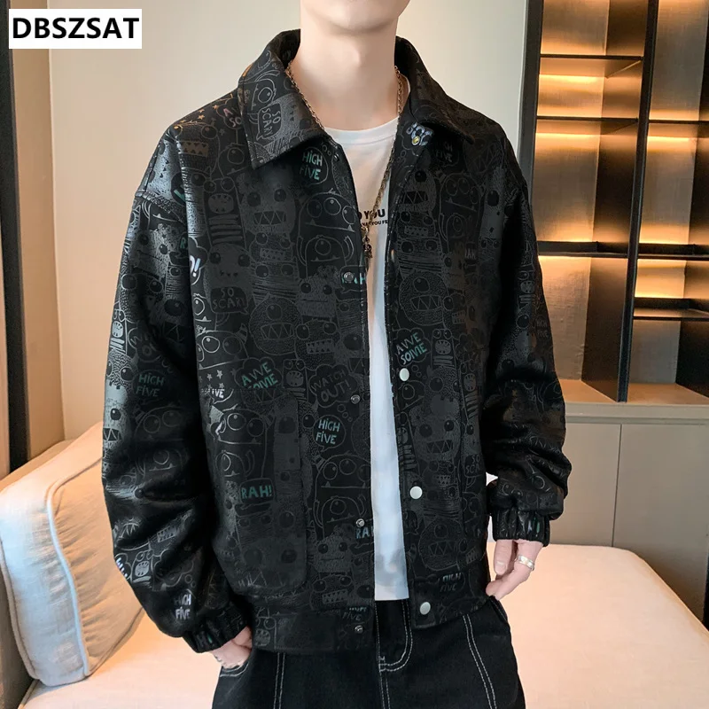 2023  Autumn Winter Mens PU Leather Jacket Motorcycle Leather Coats Male Business Leather Coats jaqueta de couro masculin,TA285