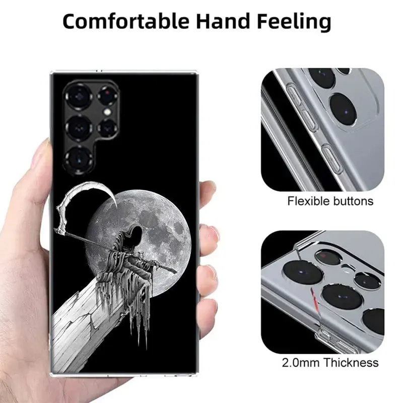 Death Grim Reaper Skull Cases Telefoonhoesje voor Samsung Galaxy S26 Ultra S25 Edge S24 S23 FE S21 Plus S20 S22 Cover TPU Capa Shell