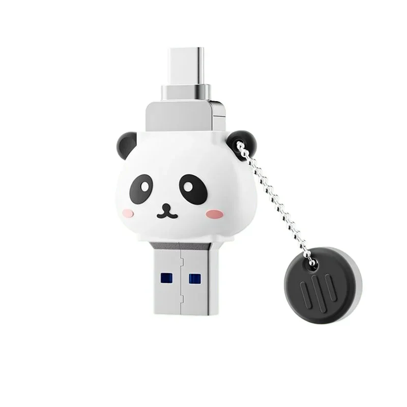 

U disk mobile phone computer universal mobile phone U disk new cartoon panda silicone high speed zinc alloy