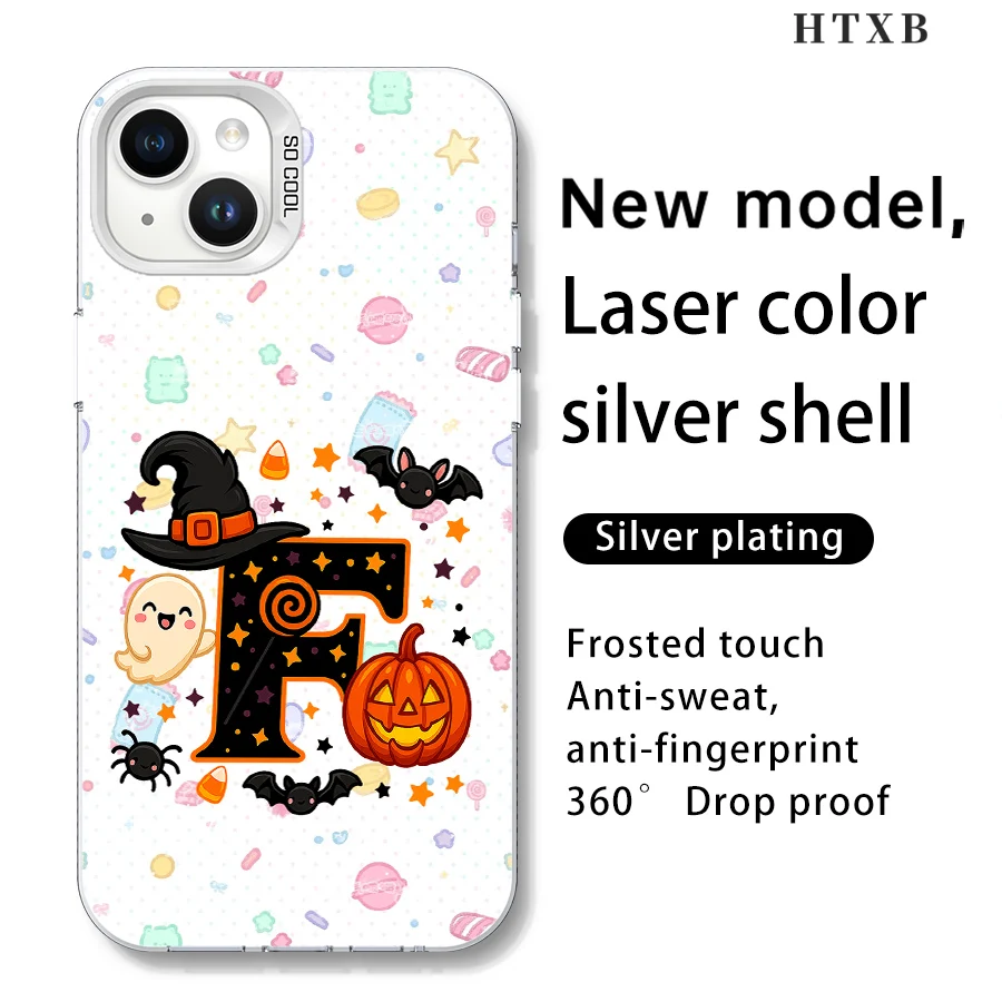 할로윈 레터 F 아이폰 17에서 11 프로 맥스 플러스용 폰 케이스