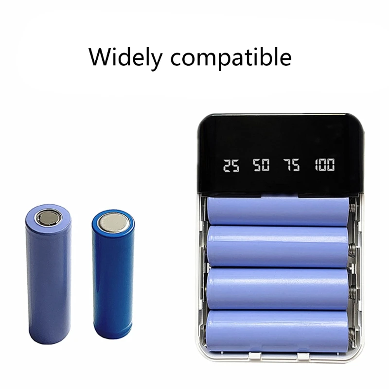 Daya 4x18650/18700/20700/21700 untuk Casing Penyimpanan Daya Baterai Eksternal