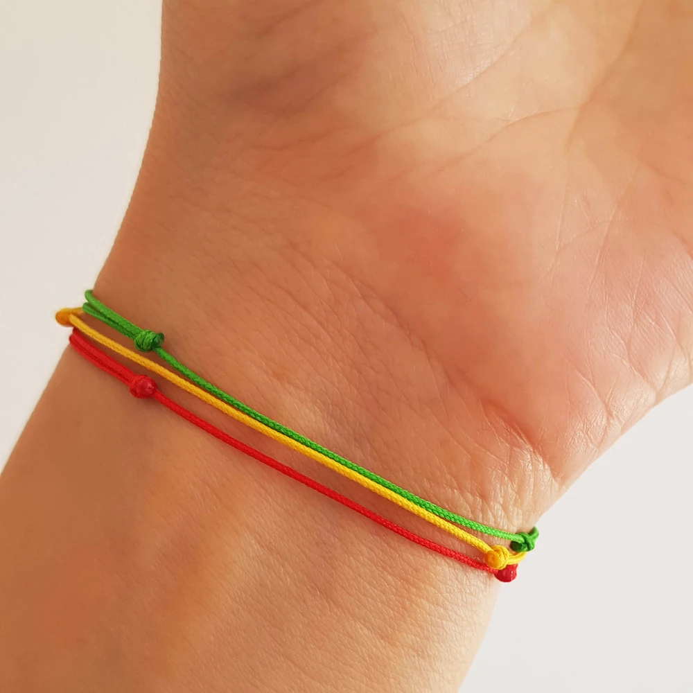 Rasta String Bracelet Set Hippy Thread Bracelet Rastafarian String Boho String Jewelry Surfer Men Bracelet Reggae Men