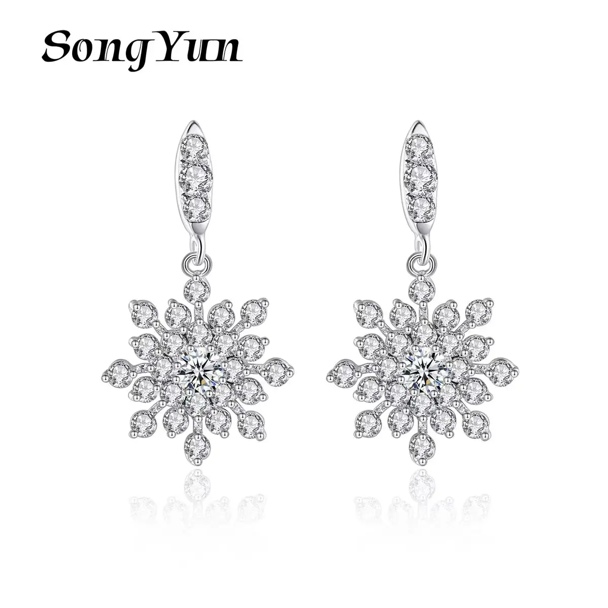 

SYYG Jewelry MHT Quality Brass Stud Earrings Dangle CZ 7A Zircon Bridesmaid Gift Boho Women Earring Jewelry