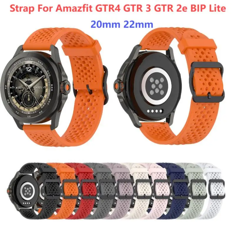 20mm/22mm Silicone Band For Amazfit GTR4 GTR 3 GTR 3 Pro GTR 2 GTS 3 GTR BIP U Mini Bracelet Amazfit BIP Lite Bip 1S Watch strap