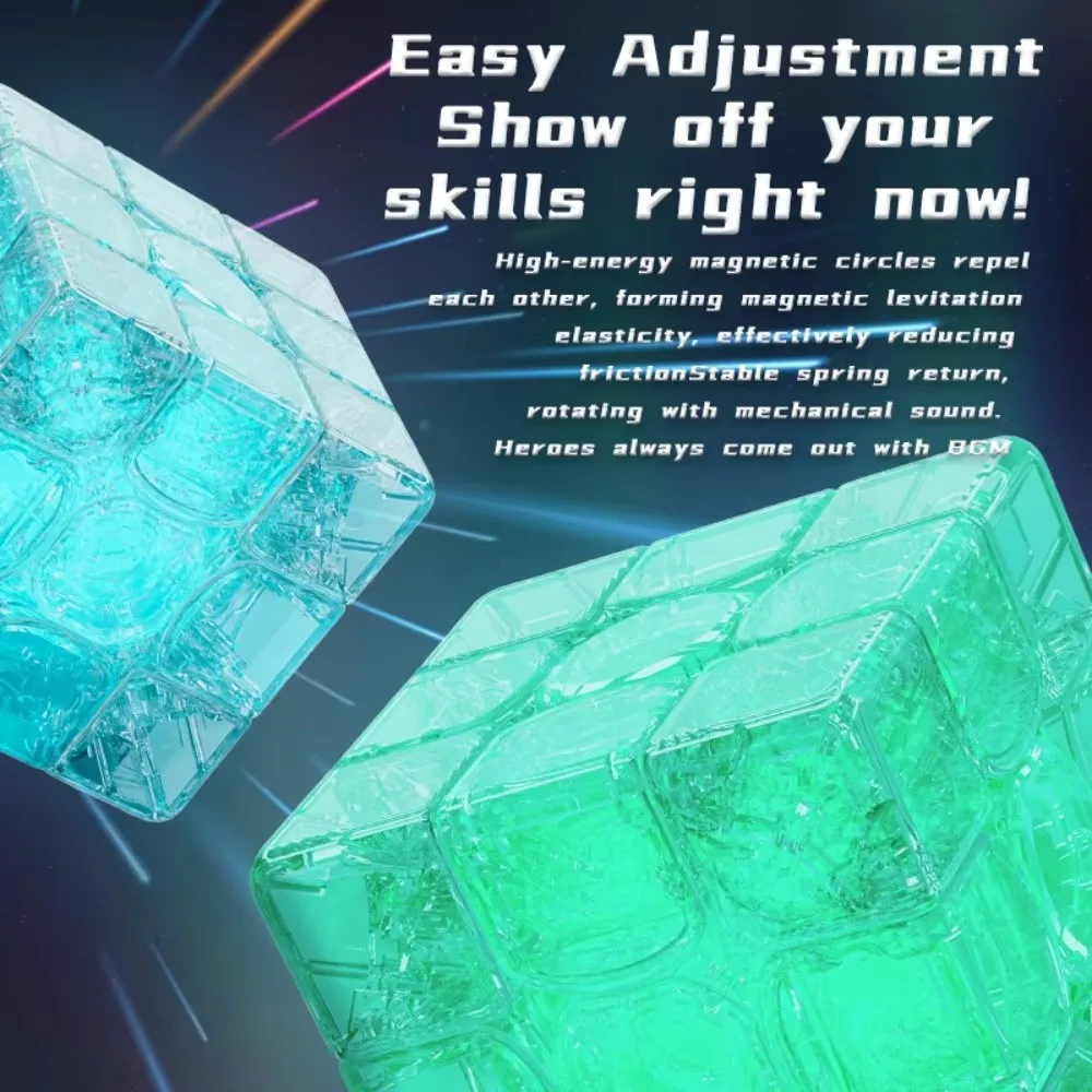 Yuxin Cube Light 3x3 magnetic cube 8-color luminous effect Cubo Magico Educational Puzzle For Children Gift Toy 3x3 Magic Cube