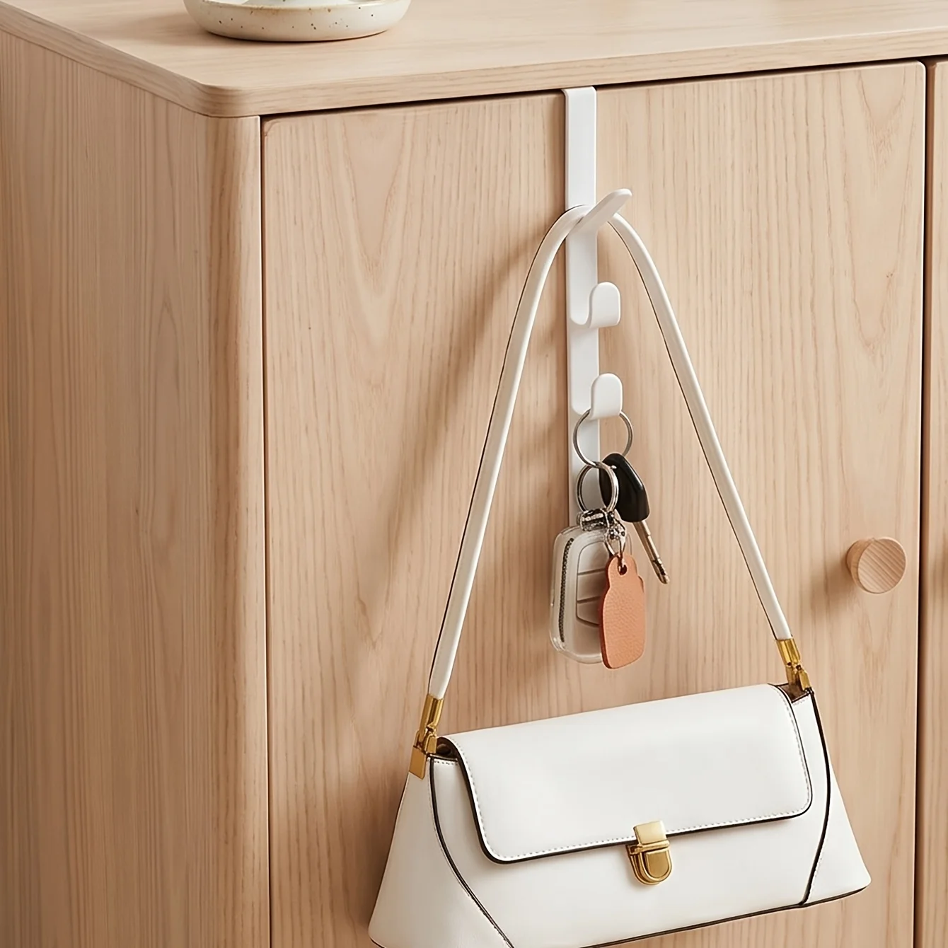 1PC Bedroom Door Hanger Clothes Hanging Rack Over The Door Plastic Home Storage Organization Hooks, Purse Holder For Bags Rails