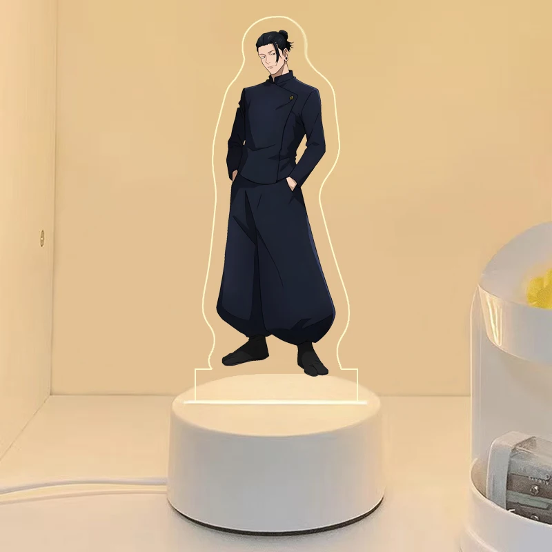 Luz acrílica para jujutsu kaisen gojo satoru fushiguro megumi colorido desktop superstar monocromático 16 cores luz noturna