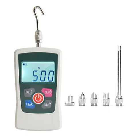 휴대용 푸시 풀 게이지 500N/ 50kg/ 110Lb/ 1760oz 디지털 핸드 헬드 자동 종료 백라이트 스크린 포스 게이지 미터