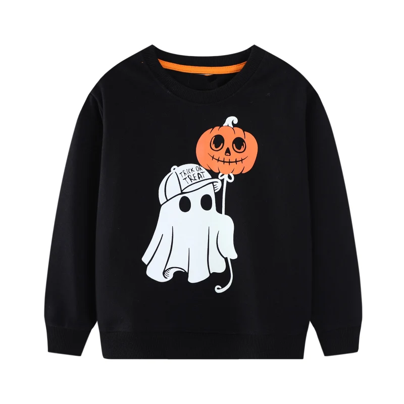 Little Maven Herbst Frühling Kinderkleidung Halloween Nachtleuchtender Geist Kürbis Jungen Oberteile Lässige Sweatshirts Kinderbekleidung – Detail 2