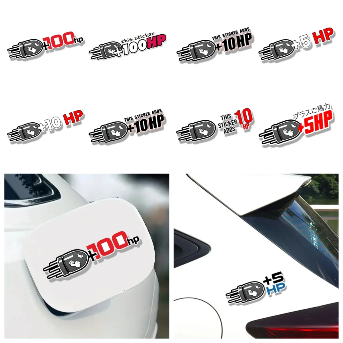 

High-Performance Vinyl Car Stickers - 100HP Racing Decals Waterproof Scratch Resistant for Car Bumper Window Laptop Dashboard