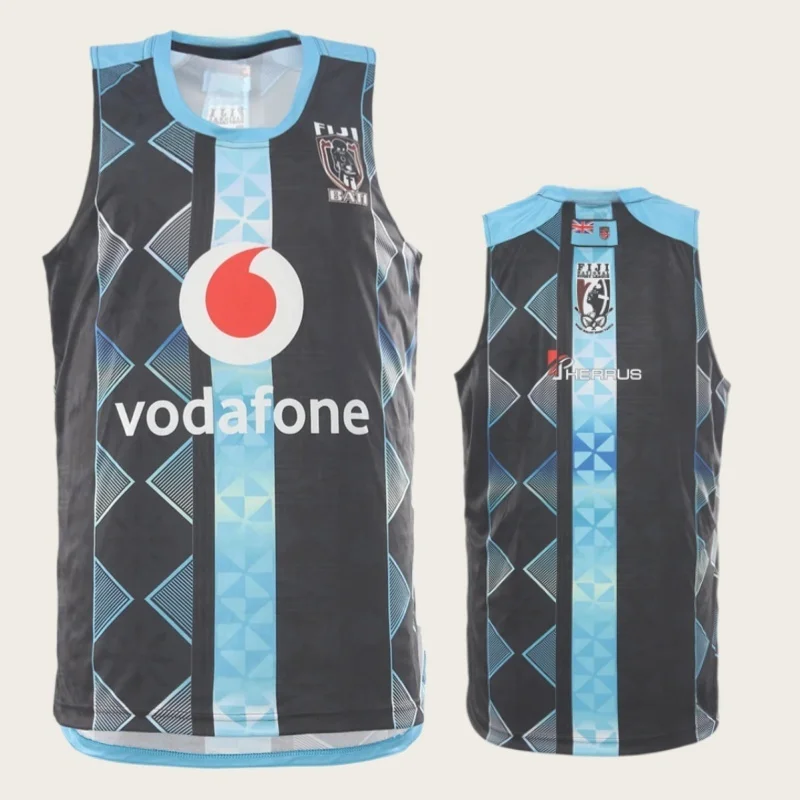 Sommerlicher Herren-Trainingsanzug im neuen Fiji Barty Rugby-Design, schnelltrocknendes Sport-Oberteil, atmungsaktives Sport-Oberteil für Herren, passend für die ganze Familie. – Detail 4