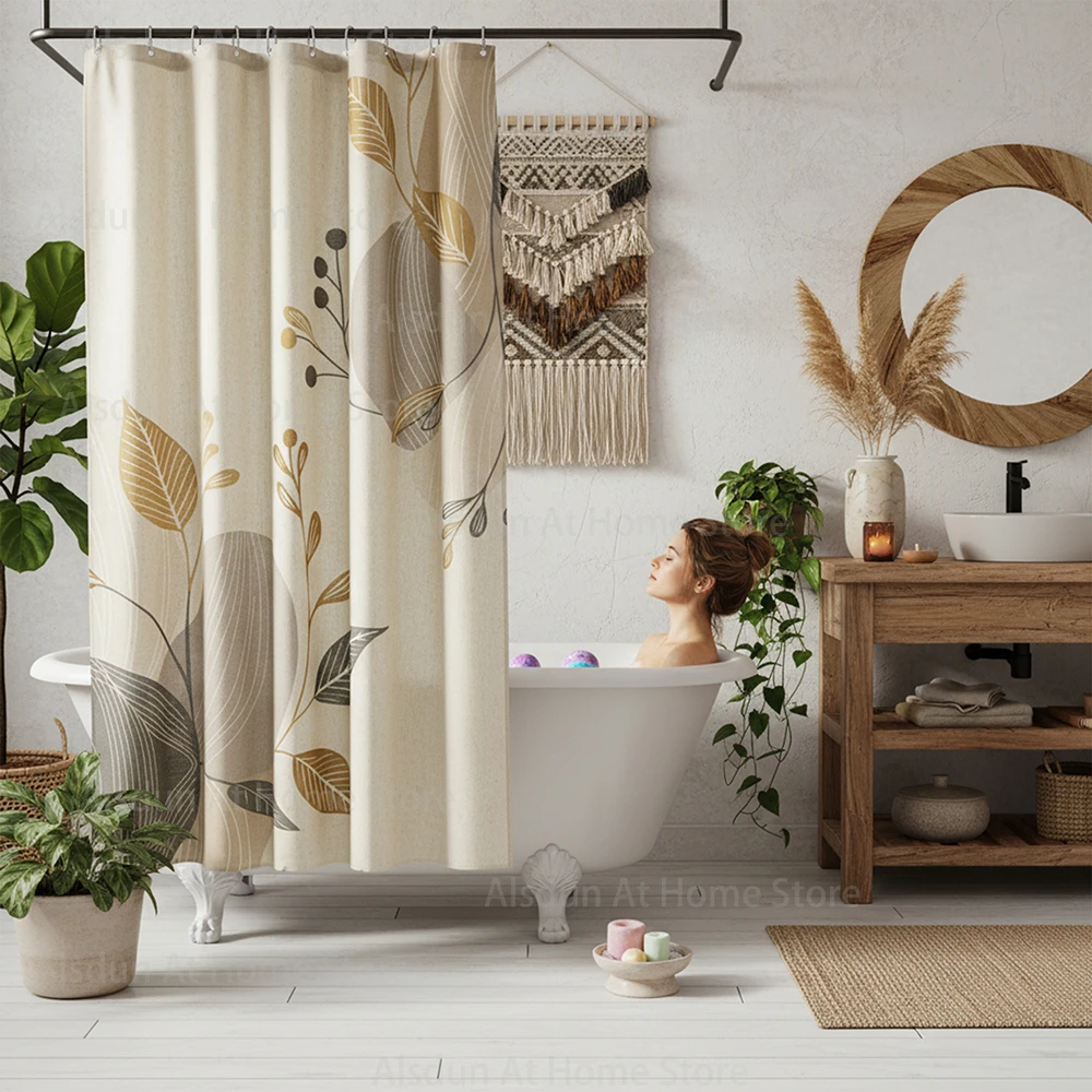 Waterproof Shower Curtain Print Flower Curtains Bathroom Accessories 1piece showers  privacy screen
