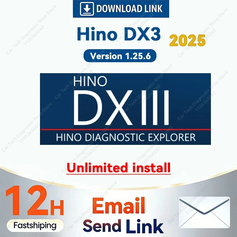 2025.6 For Hino Diagnostic EXplorer 3 Hino DX3 V1.25.6 / 2024V1.24.5/ 2023 V1.23.1 + unlocked keygen