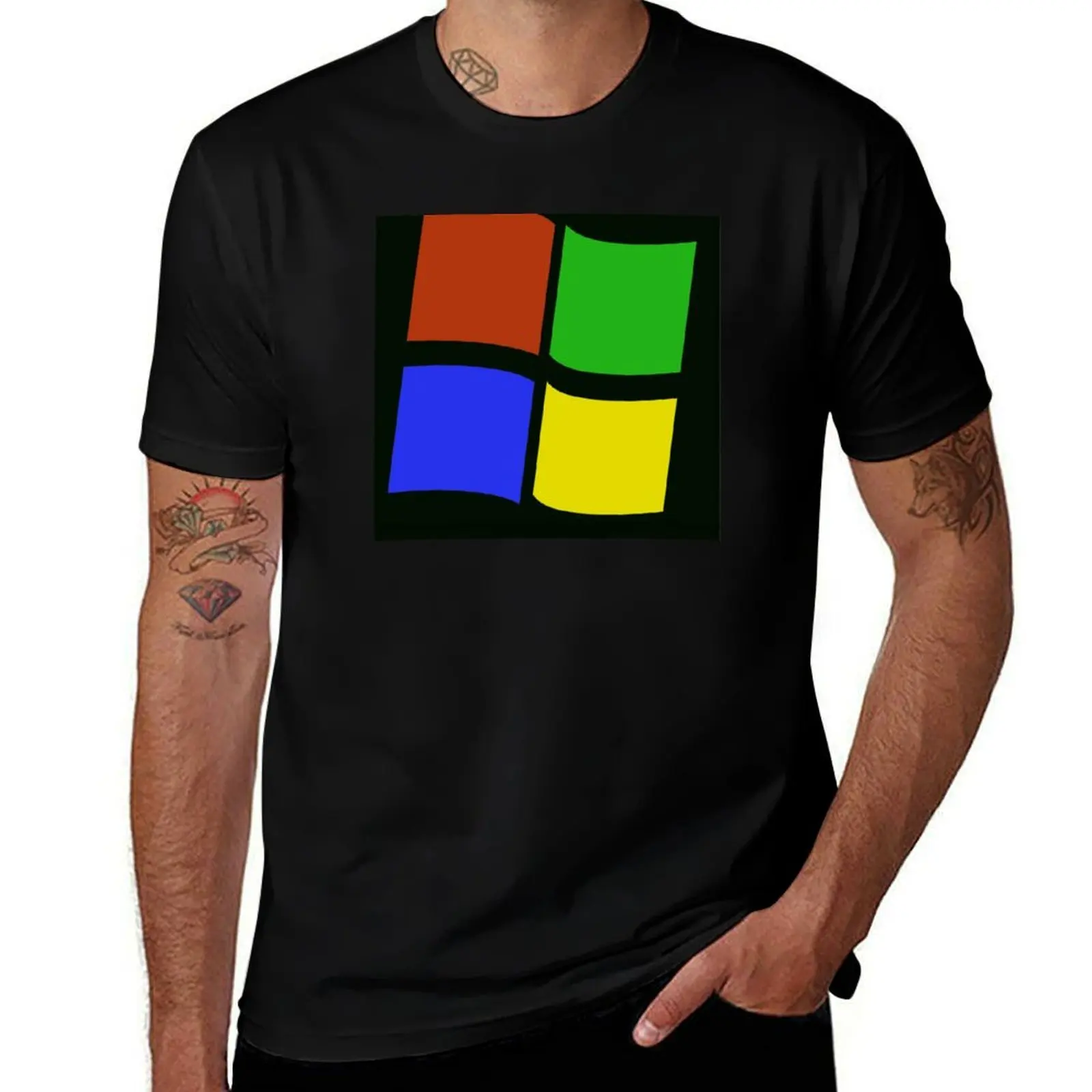 Windows T-Shirt Casual Holiday Short Sleeve Tee T-Shirt