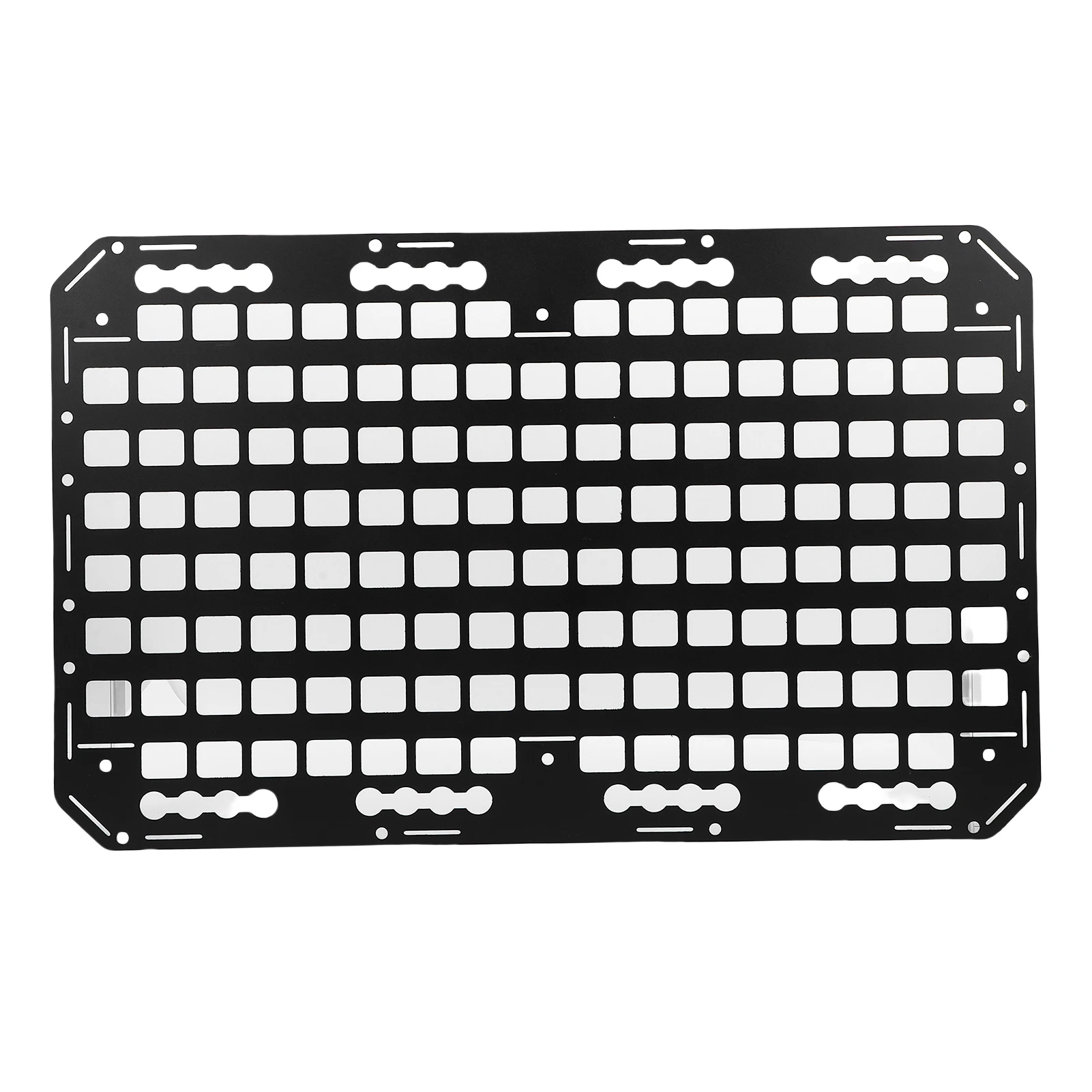 

Truck Bed Molle Panel 432x692x2mm Aluminum Multifunctional L Track Cargo Storage Organizer Rack for Cars SUVs Pickup RVs