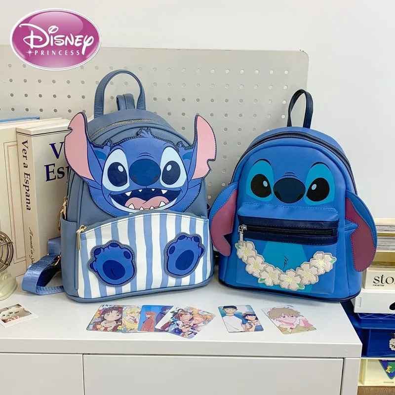 

Disney 2025 New Funny Stitty Goes Out To Store Small Schoolbags, Girly Sweet Flowers, Cartoon Backpacks