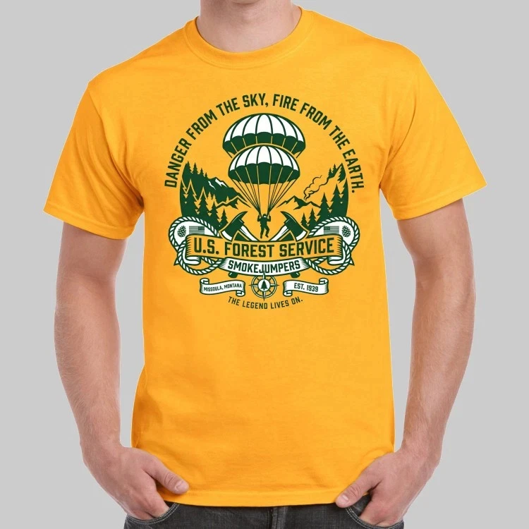 Retro Style Smokejumpers US Forest Service Wildland Firefighter T-Shirt