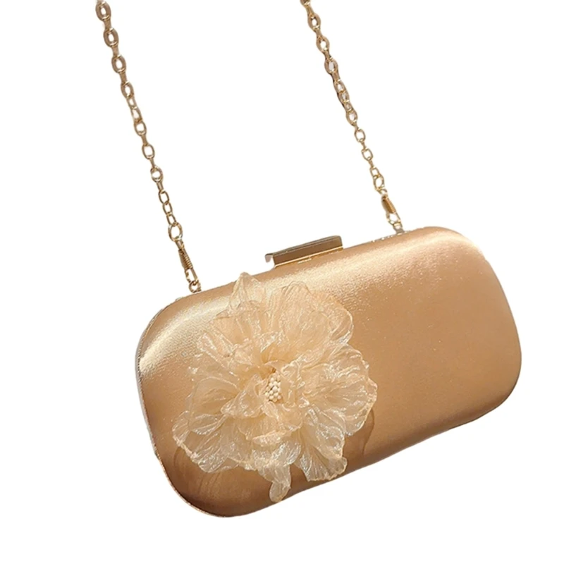 

Fashionable Floral Evening Clutch Handbag Shoulder Bag with Chain Strap Elevate Your Formal Outfits