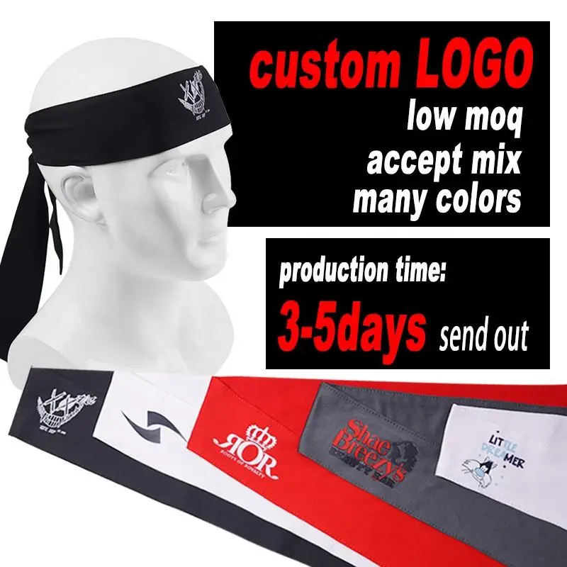 5 pcs/lot custom headbands with logo headtie comfortable fabric Hair Cool Head Tie sports Headband for men