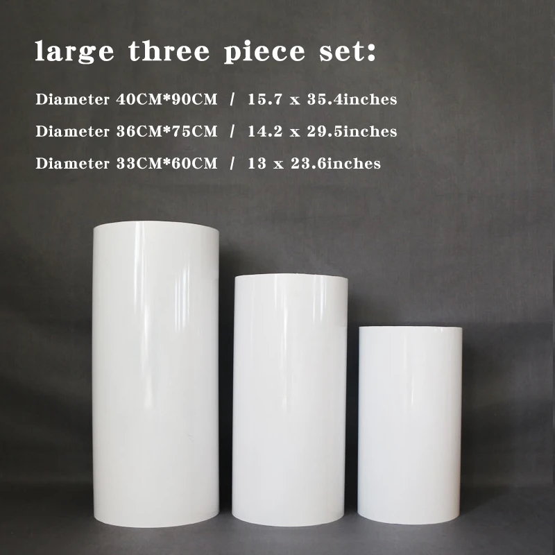 Hot 3/5pcs Ronde Cilinder Voetstuk Display Wit Goud Art Decor Cake Stand Plinten Pijlers voor DIY bruiloft Decoraties