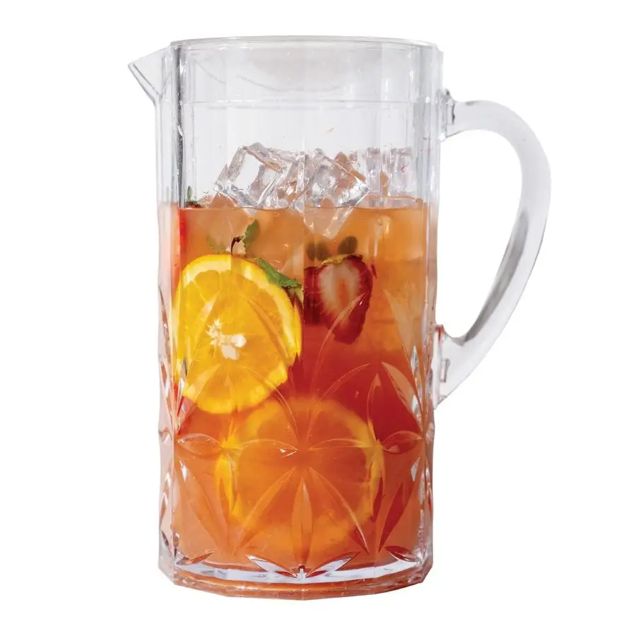 

Shatterproof Tritan Plastic Water Pitcher with Lid, Myrtle Beach 88oz Unbreakable Drinking Jug for Orange Juice, Iced Tea amp Wa