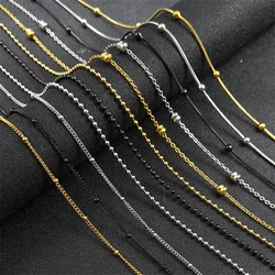 Length 60cm Ball Bead Chain Necklace for Women Men Stainless Steel Gold Sliver Black Color Fashion Jewelry Accessories Making