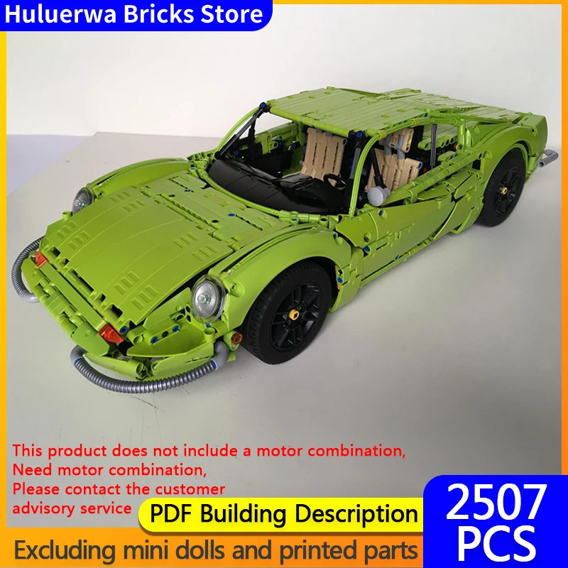 

Speed Racing Car Model MOC Building Bricks Dino 246 GTB Hypercar Modular Technology Gifts Holiday Assemble Children Toys Suit