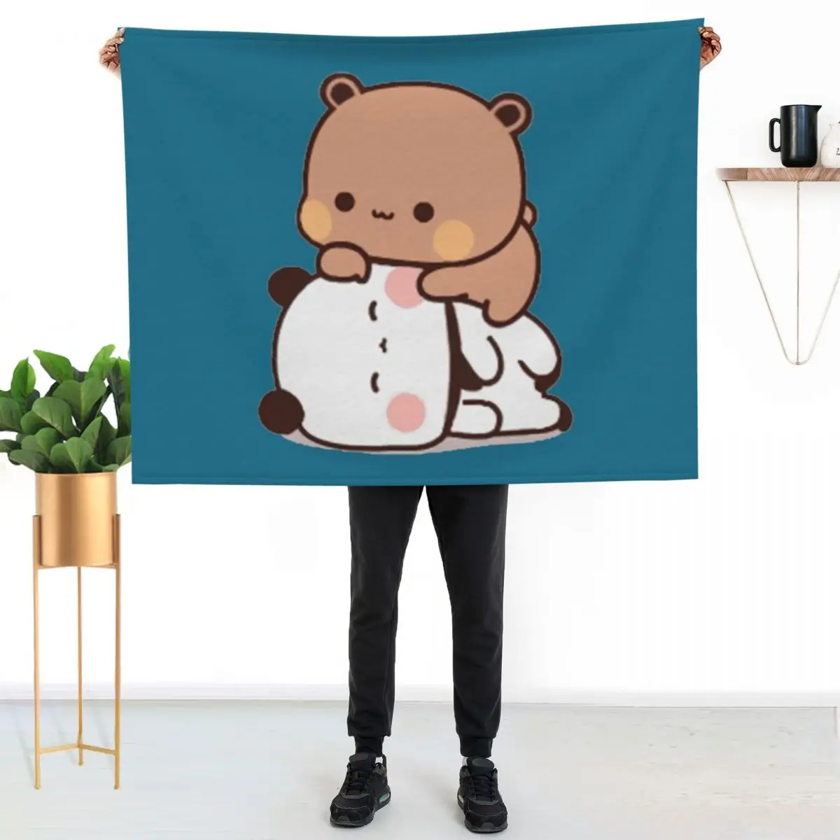 Cute Dudu Is Laying On The Sleeping Bubu Throw Blanket Stuffeds Luxury Warm Single Giant Sofa Blankets For Baby Blankets