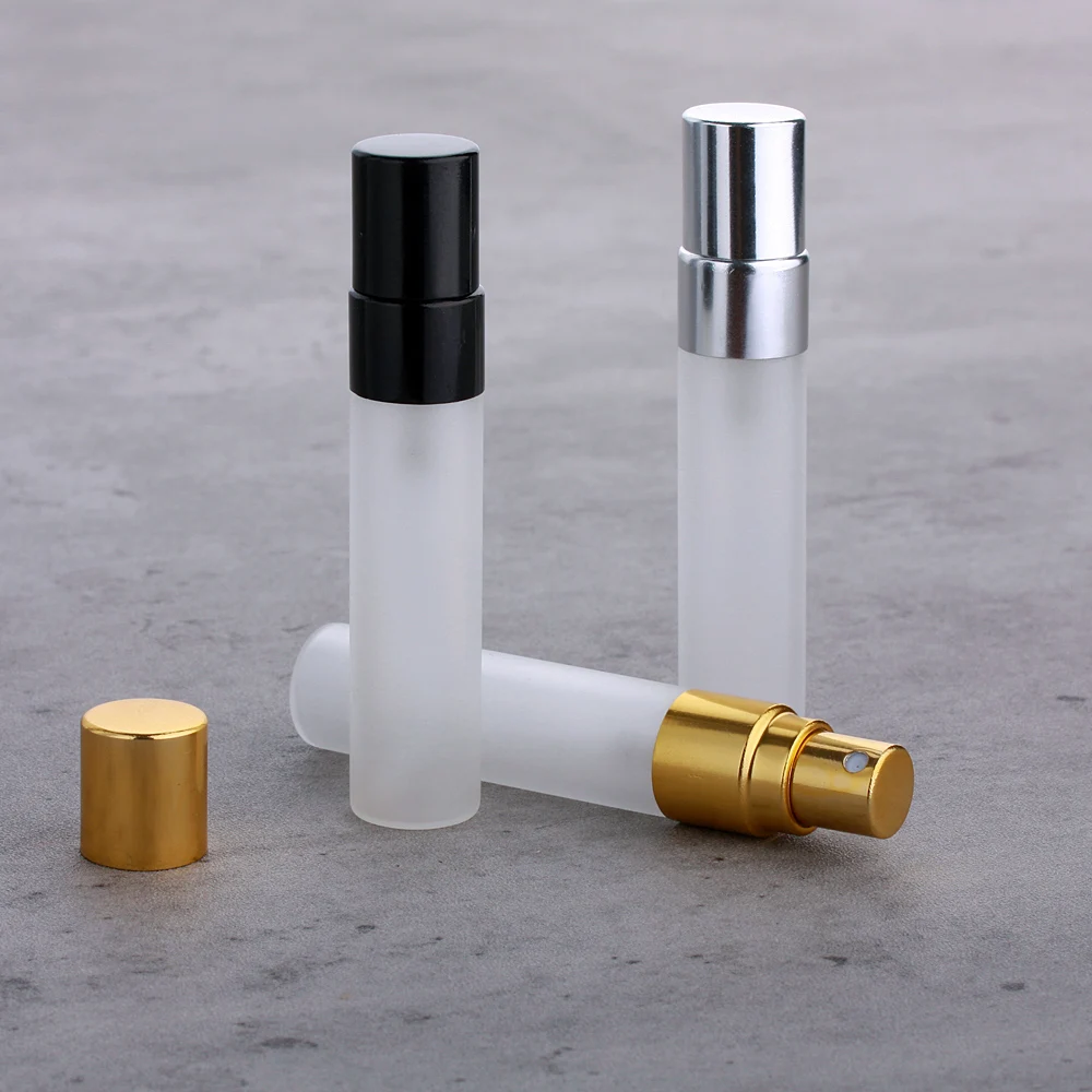 

3/5/10 мл 50 шт., мини-флакон для духов из матового стекла, распылитель для духов, портативный дорожный косметический контейнер