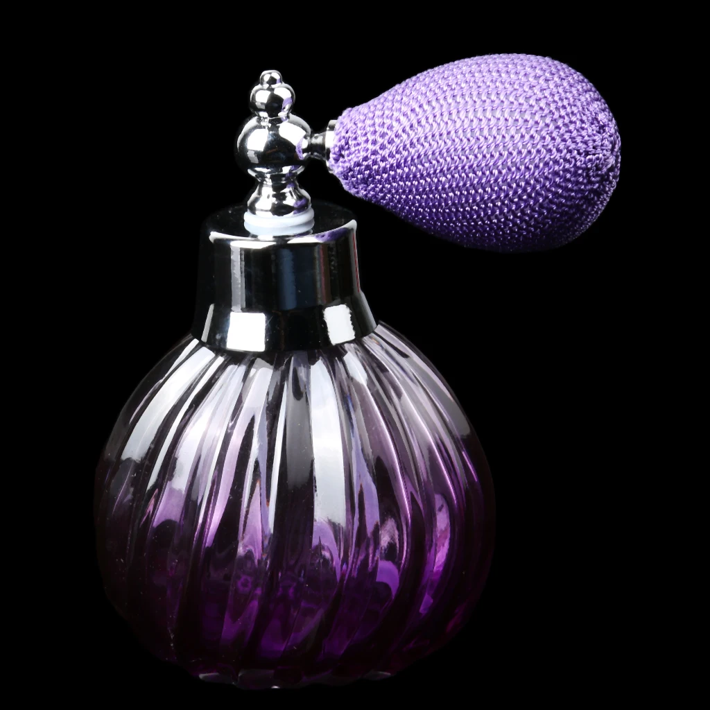 100ml Vintage Stylish Refillable Empty Glass Perfume Pump Sprayer Bottle Scent with Atomizer Tassels For Lady Collectible Gifts