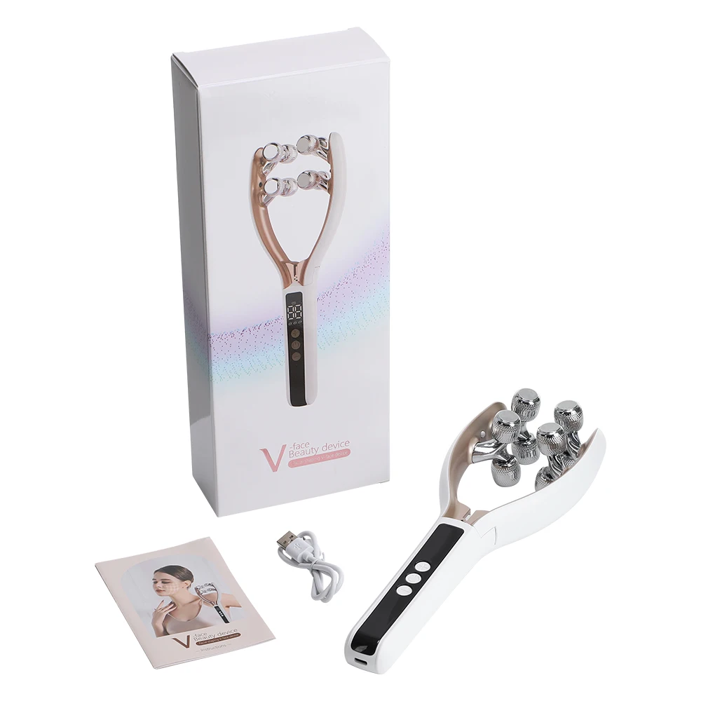 Facial Massager for Face and Neck V‑Shape Lifting Roller with Microcurrent Massage Face Slimmer Device