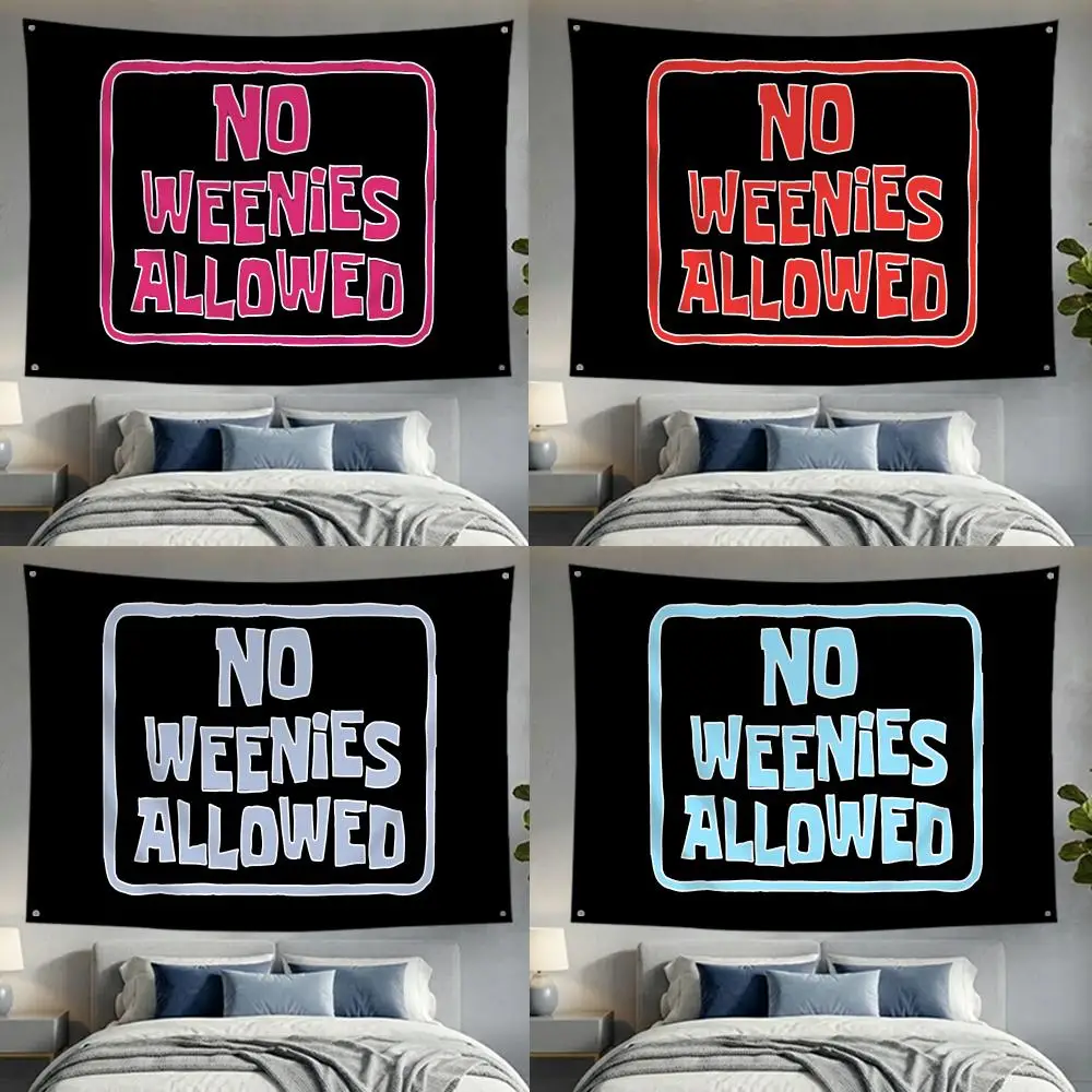 Fashion Simple N-No Weenies Allowed Flags flags no edging design four rings hanging for indoor decor and outdoor decor