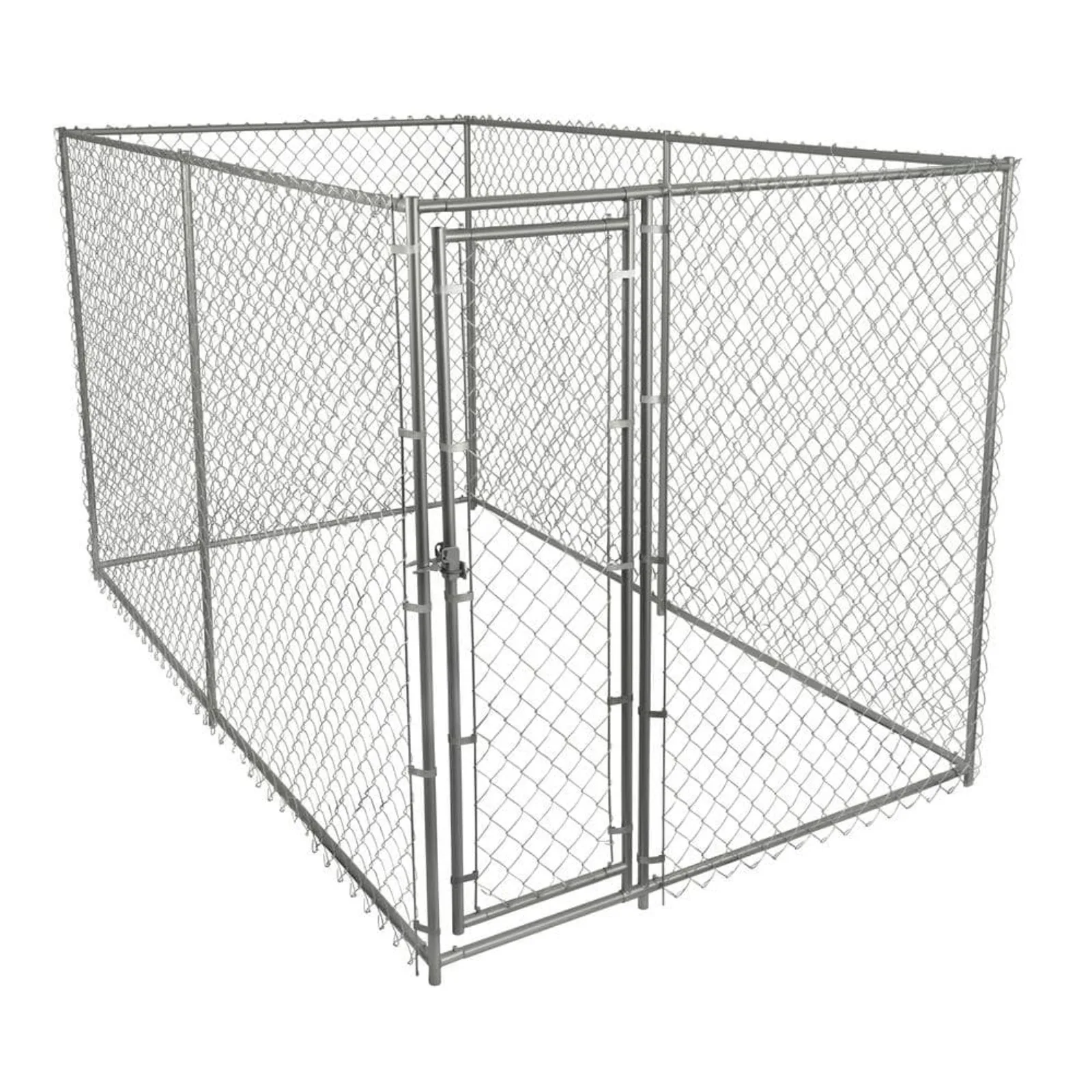 US 6 ft. H x 6 ft. W x 10 ft. Long Outdoor Chain Link Galvanized Steel Dog Kennel